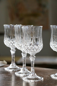 Set of Six Crystal Wine Glasses