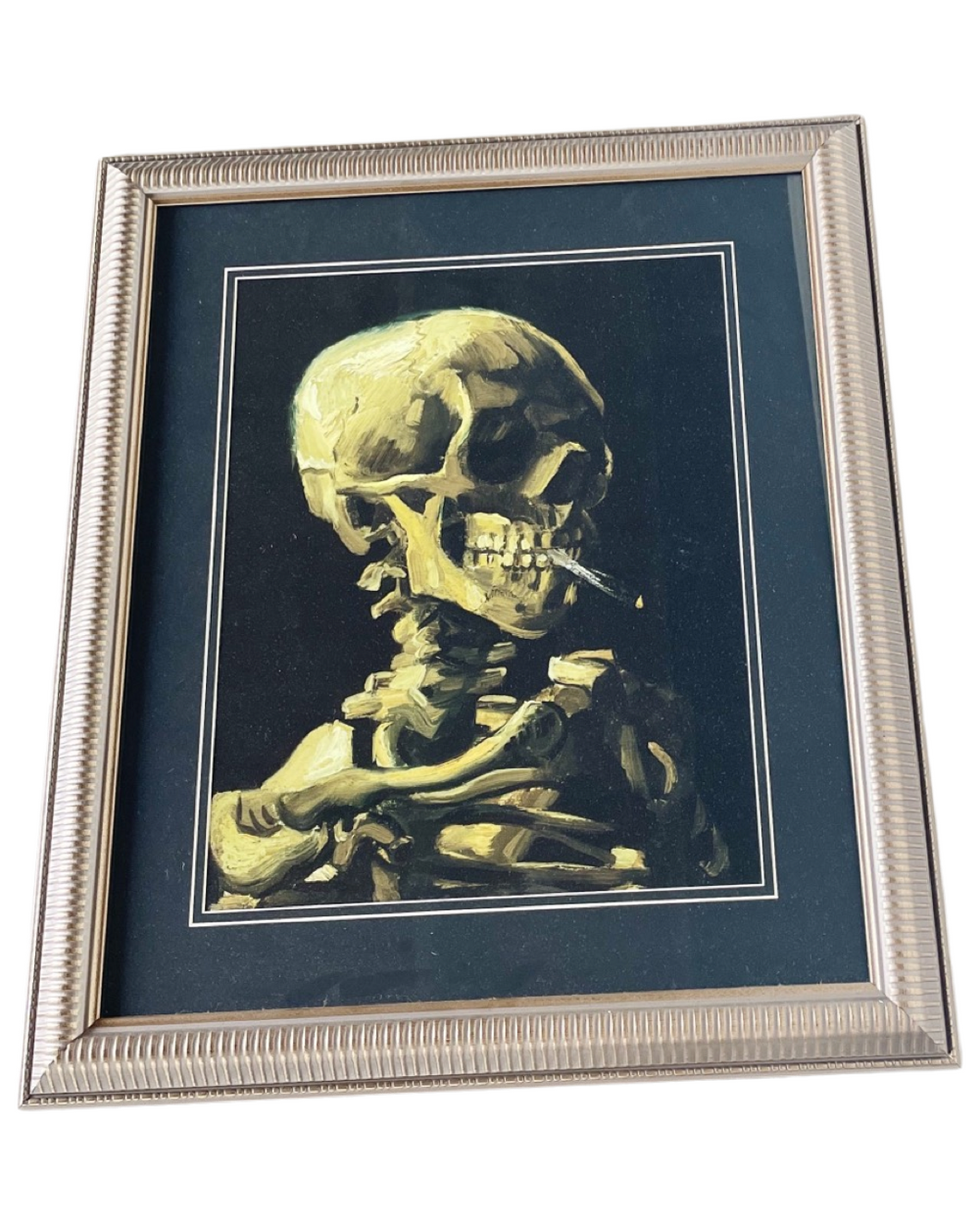Skull of a Skeleton with Burning Cigarette Painting by Vincent van Gogh