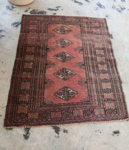 Vintage Hand Knotted Wool Rug