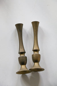 Pair of Brass Bud Vases