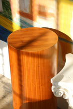 Load image into Gallery viewer, Tall Mid Century Danish Modern Round Circular Teak Drum Table / Display Pedestal
