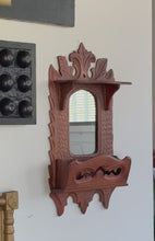 Load and play video in Gallery viewer, Antique Victorian Eastlake-Style Carved Walnut Wall Mirror
