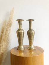 Load image into Gallery viewer, Pair of Etched Brass Vases
