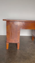 Load and play video in Gallery viewer, Antique Fruit Wood Twin Pedestal Partner Desk
