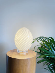 Glass Swirl Murano Style  Egg Lamp