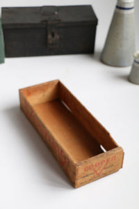 Primitive Cheese Box Early 1900's Wood Advertising Box Cooper