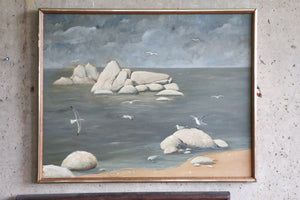 Vintage Seascape Oil Painting