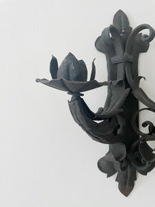 Pair of Antique Cast-Iron Wall Sconces