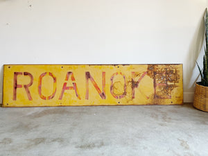 Vintage Painted Metal Roanoke Sign