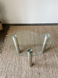 Post Modern Glass Kidney Side Table