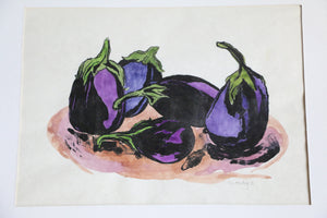 EggplantStill Life Painting Sherie Ontjes by