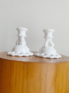 Milk Glass Candle Stick Holders