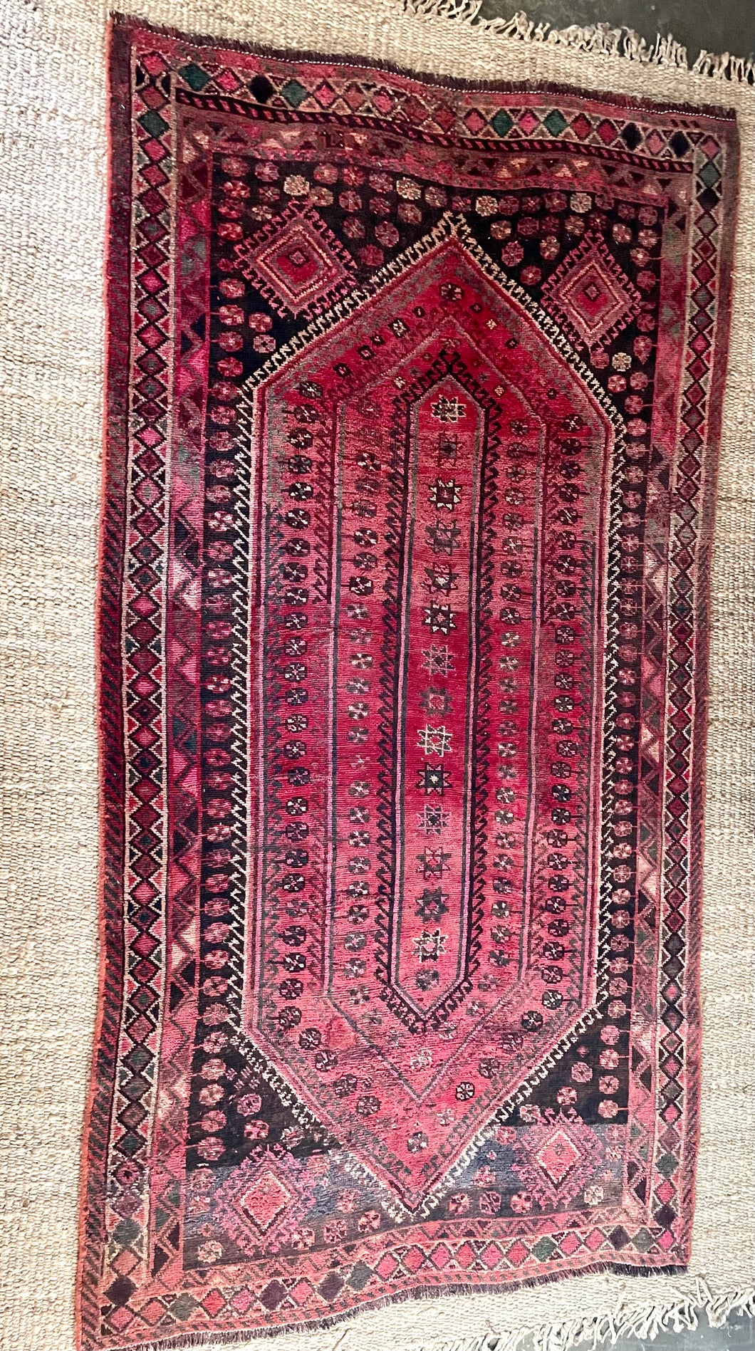 Vintage Hand Knotted Wool Rug