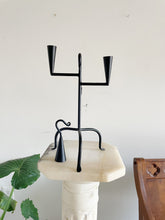 Load image into Gallery viewer, Wrought Iron Candelabra with Candle Snuffer
