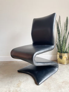 Post Modern Pleather S Chair in the Style of Verner Patton