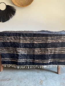 Angora Goat Hair Blanket // Kilim Rug