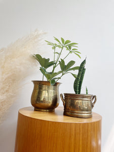 Set of Two Brass Planters