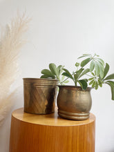 Load image into Gallery viewer, Set of Two Brass Planters
