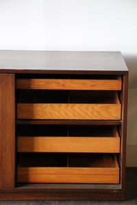 Sligh Mid Century Modern Walnut Sliding Door Credenza / Dresser