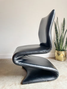 Post Modern Pleather S Chair in the Style of Verner Patton