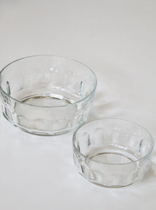 Set of Two Arcoroc France Glass Bowls w Ached Detail