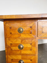 Load image into Gallery viewer, Antique Fruit Wood Twin Pedestal Partner Desk
