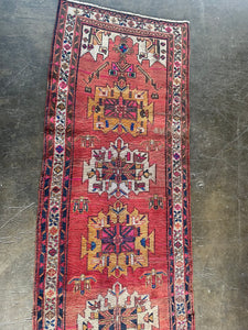 Vintage Hand Knotted Wool Runner Rug