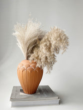 Load image into Gallery viewer, Vintage Mikasa Japan Terracotta Vase with Egyptian Papyrus Leaf Design
