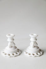 Load image into Gallery viewer, Milk Glass Candle Stick Holders
