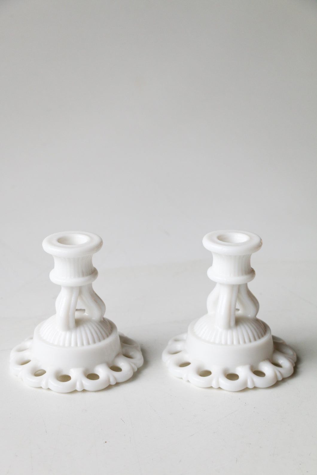 Milk Glass Candle Stick Holders
