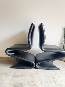 Post Modern Pleather S Chair in the Style of Verner Patton