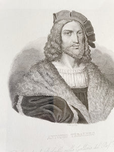 Framed Portrait of Italian Poet Antonio Tebaldeo