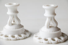 Load image into Gallery viewer, Milk Glass Candle Stick Holders
