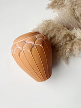 Load image into Gallery viewer, Vintage Mikasa Japan Terracotta Vase with Egyptian Papyrus Leaf Design
