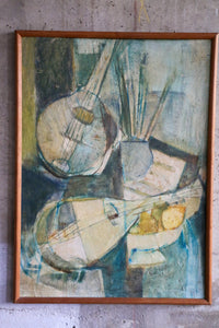 Mid Century Modern Cubist Oil Painting
