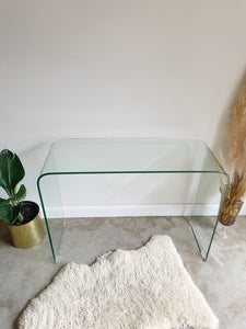 Glass Waterfall Console Table
