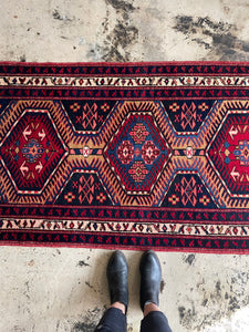 Vintage Hand Knotted Wool Rug