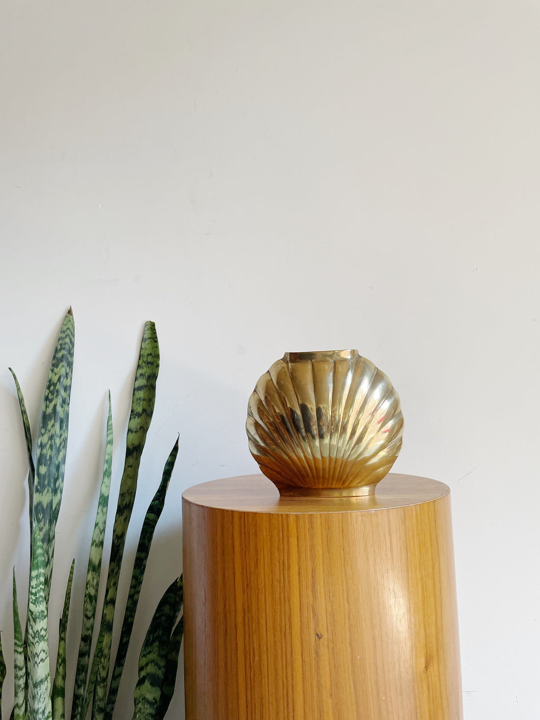 Solid Brass Shell Vase