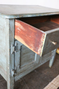 Antique Blue Painted Cabinet