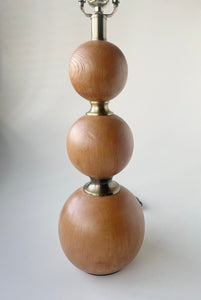 Wooden & Brass Table Lamp