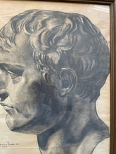 Load image into Gallery viewer, Antique Original Charcoal Drawing of Classical Sculture
