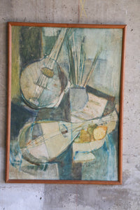 Mid Century Modern Cubist Oil Painting