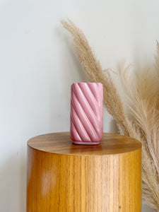 Pink Ceramic Swirl Vase Made in Italy