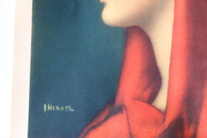 Vintage Phonochrome Fabiola Portrait by Jean Jacques Henner printed in Italy