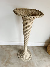 Load image into Gallery viewer, Antique Handmade Woven Floor Vase
