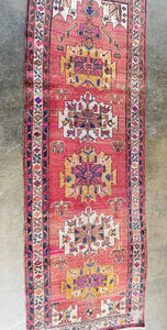 Vintage Hand Knotted Wool Runner Rug