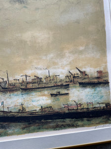 “The Barges” Limited Edition signed Lithograph by Bernard Ganter