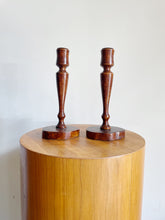 Load image into Gallery viewer, Wooded Carved Candlestick Holders
