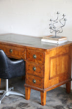 Load image into Gallery viewer, Antique Fruit Wood Twin Pedestal Partner Desk
