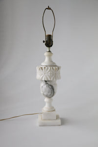 Vintage Italian Carrara Marble Table Lamp
